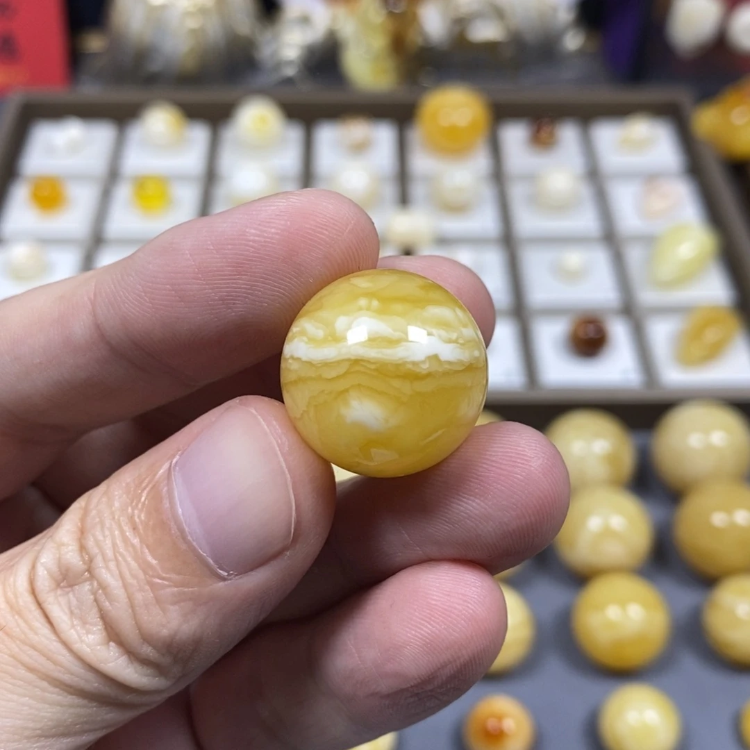 琥珀未镶嵌珠宝奇石20圆珠