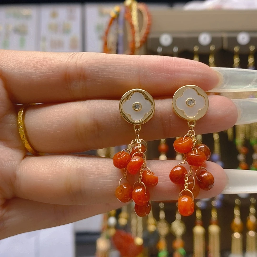 翡翠合金耳饰翡翠