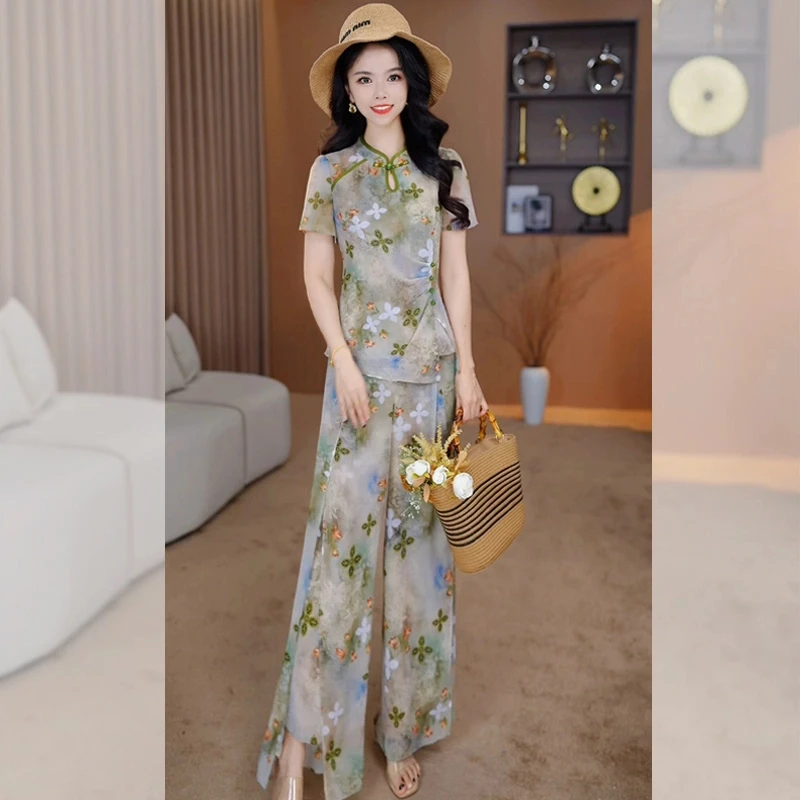 【上衣+裤子】优雅新款气质时尚大气减龄收腰显瘦套裤M-4XL-26082