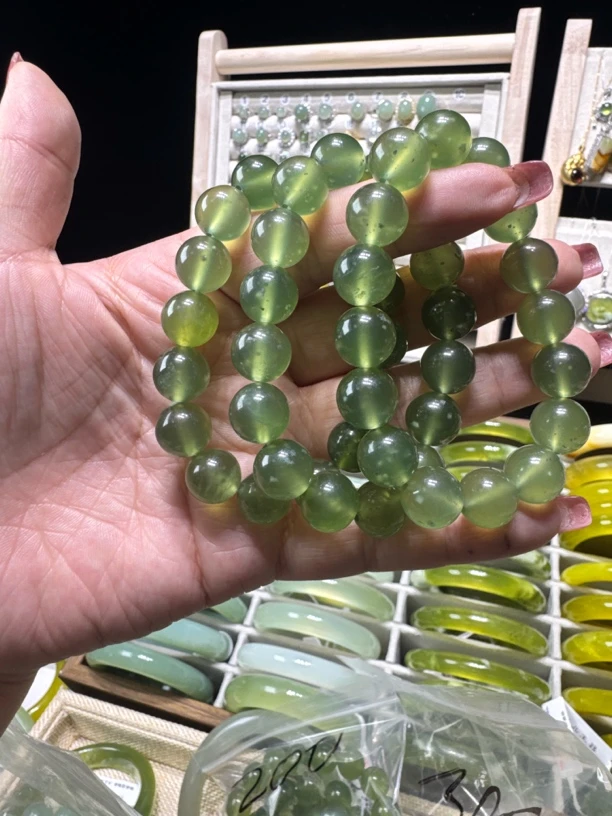朝鲜绿冰种手串永不跑色卡12一串16颗