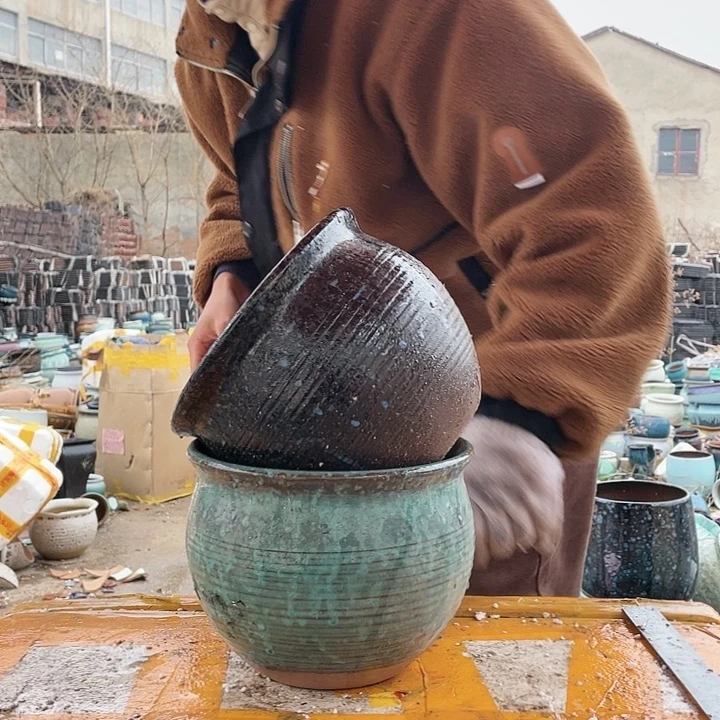 无铅玻璃宜兴紫砂花盆