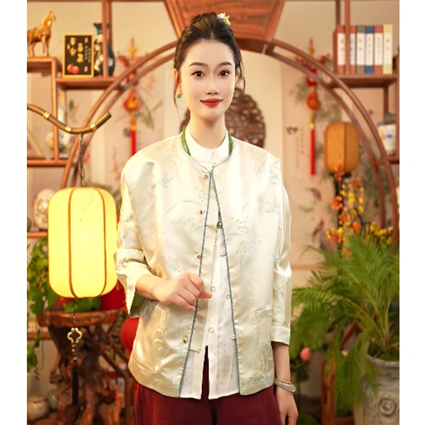 【董小姐-醉清欢】2025年新款真丝宋锦时尚外套女