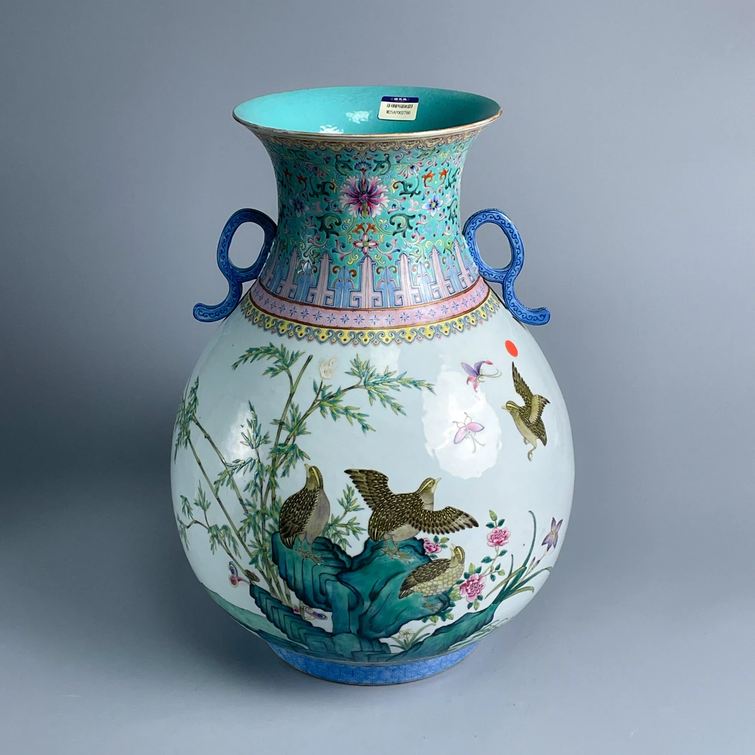 dj：1000民国洋彩竹报平安大琵芭尊M25AP002766收藏/文物wk：16.9w