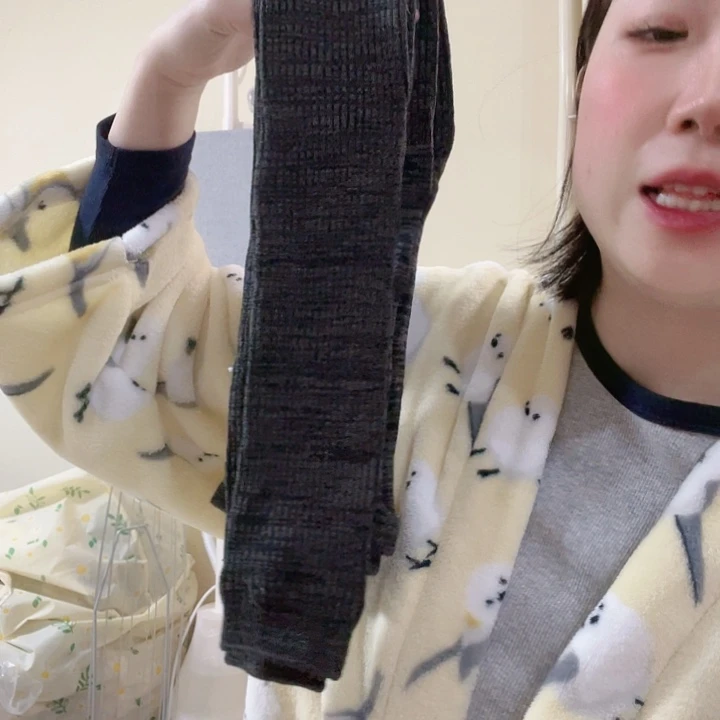 三醋酯纤维日单花灰色打底裤90-130斤.714