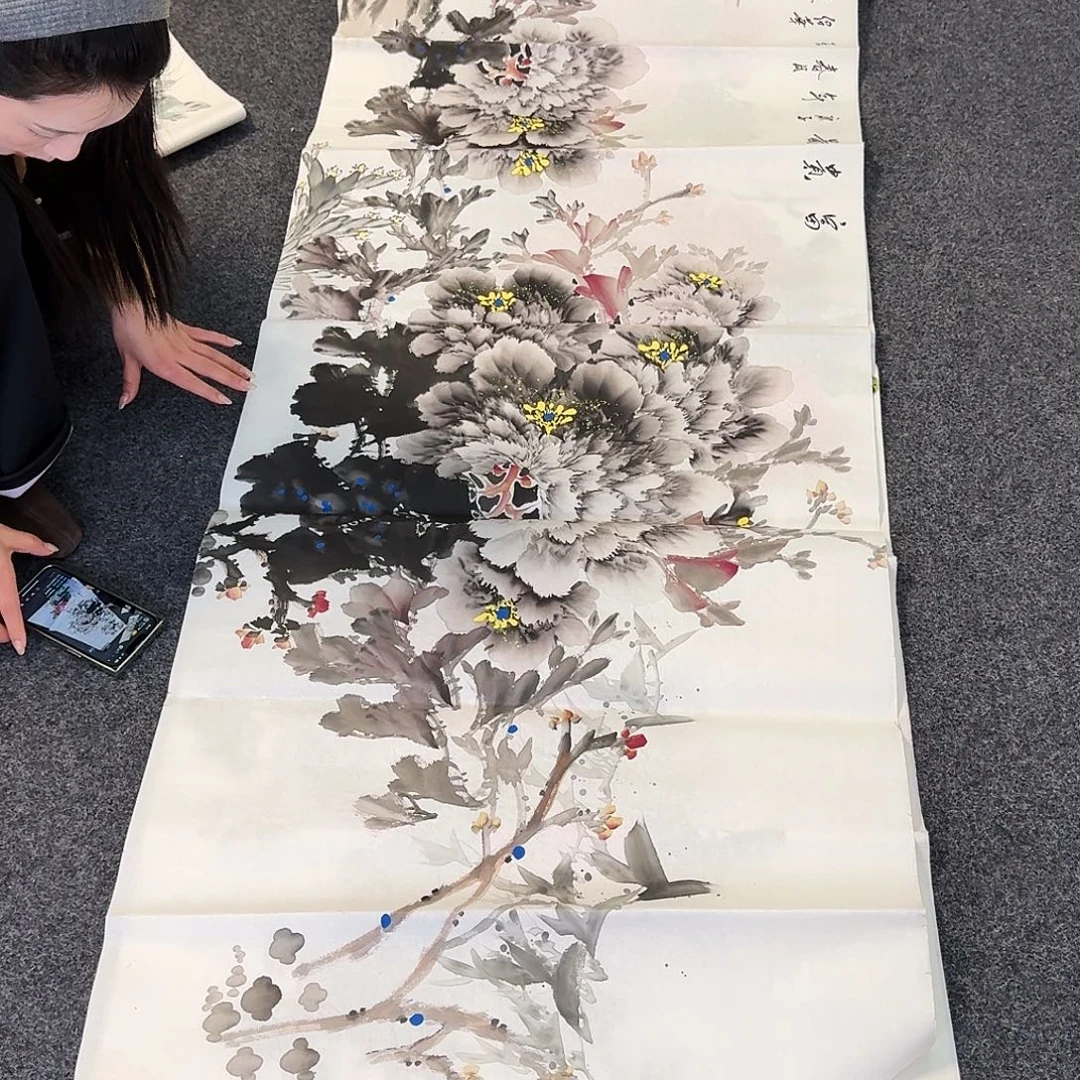 纯手绘国画作品好看小六尺