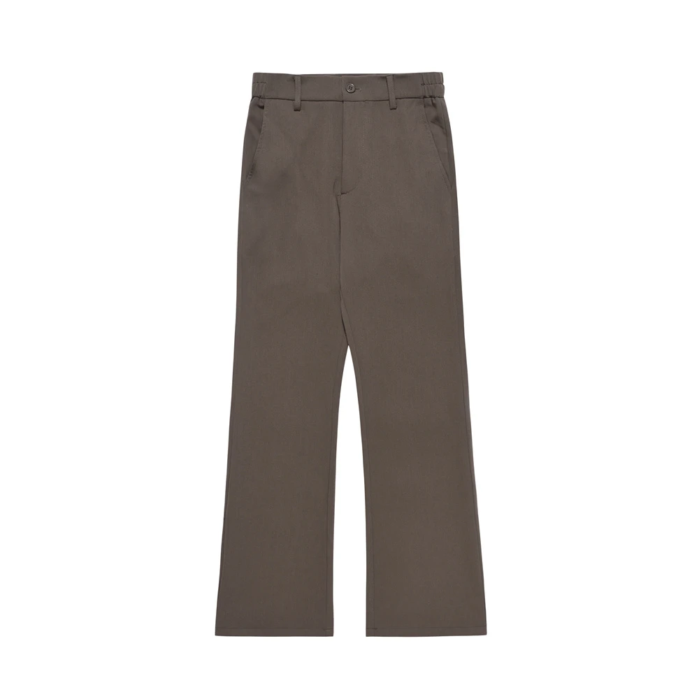 bobo姐 夏季男士潮流百搭cleanfit纯色修身微喇防皱垂坠休闲西裤