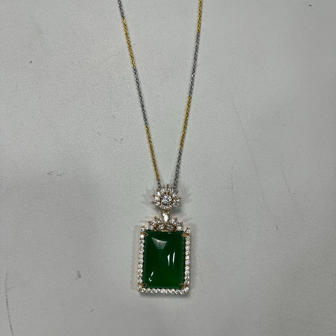 铜合金合成锆石吊坠 OuQ高级轻奢小众项链女款首饰WAMMY555