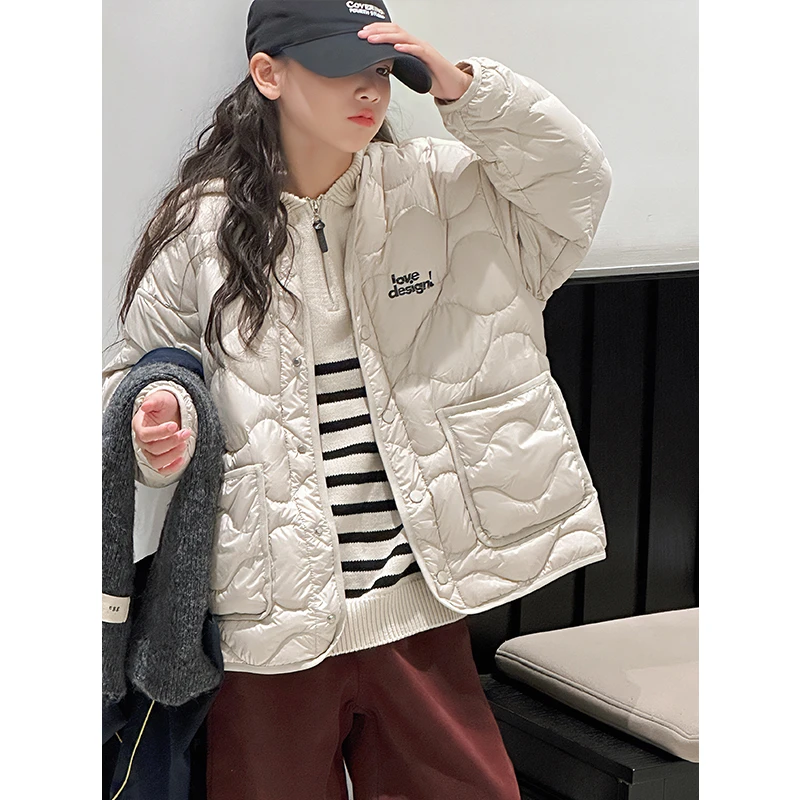 K27636孙小美女童轻薄羽绒服2025新款秋冬装儿童加厚外套上衣