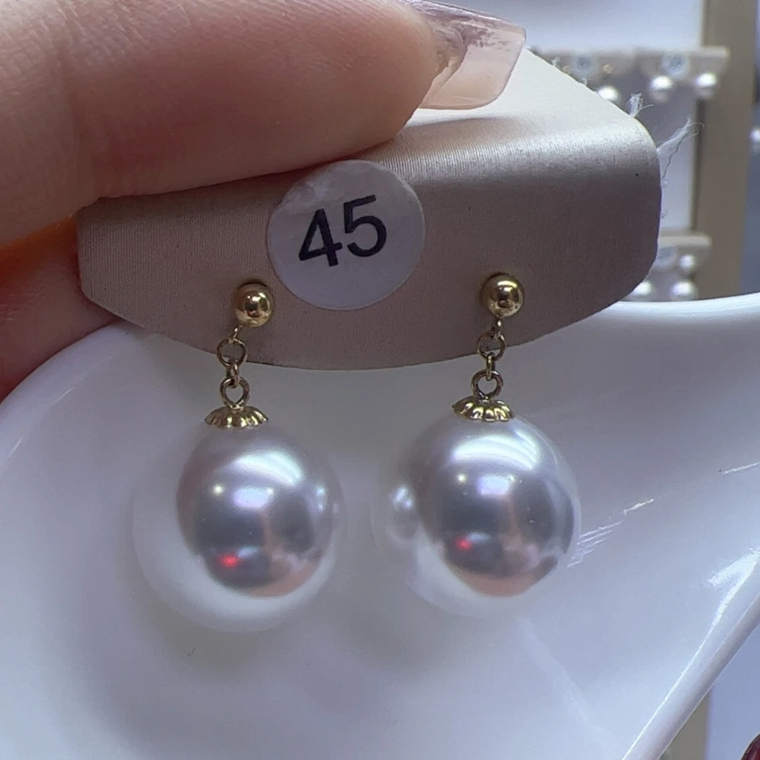 淡水珍珠耳饰18K金镶嵌