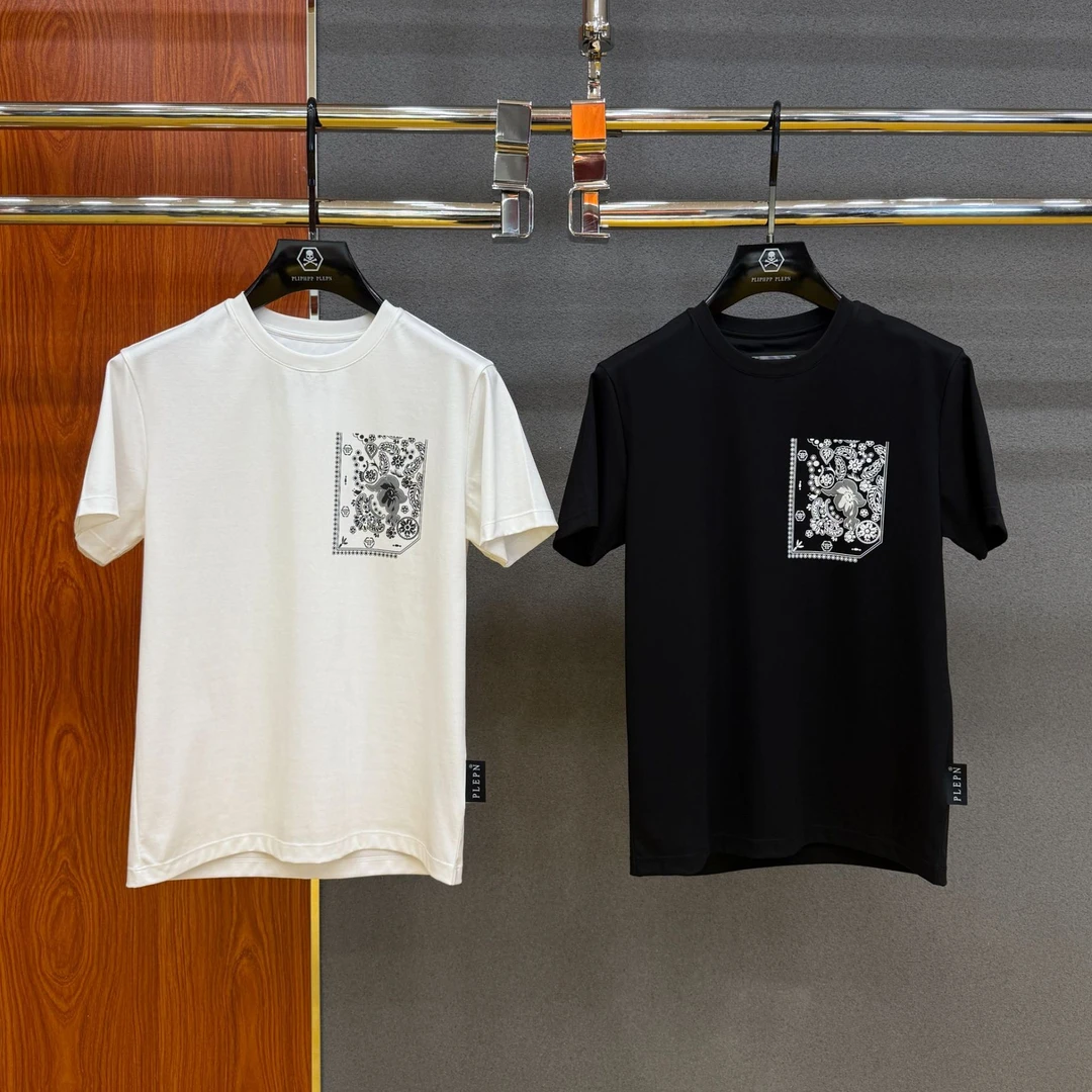 PLIPHPP PLEPN正品PP绅绣爵纹 修身弹力圆领冰凉男士短袖T恤1732