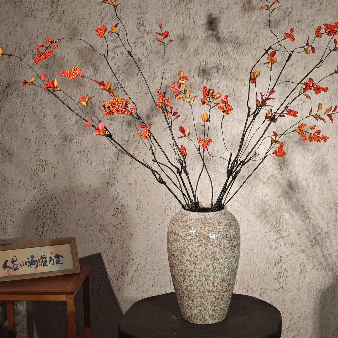 景德镇子都日式侘寂风仿真枫叶秋叶假花客厅绿植插花装饰品