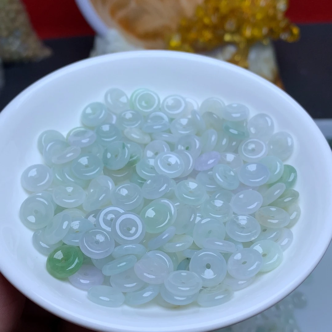 【闪购商品】翡翠手链未镶嵌卡9冰平安扣10个