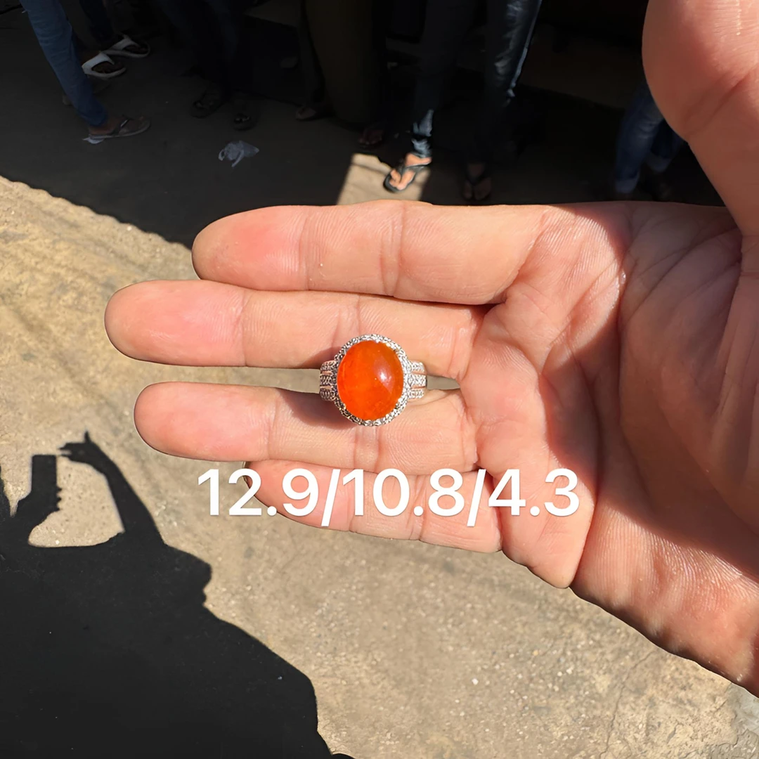 1122(小哪吒在源头)冰种翡翠红翡戒面干净杠味荧光足M80