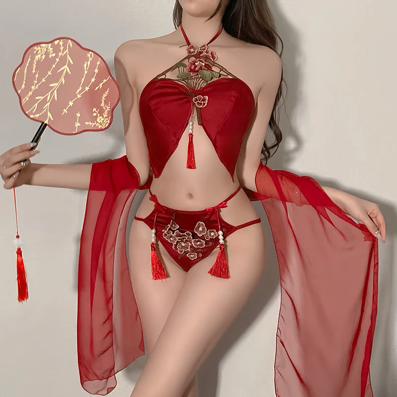 鲸潮社  收腰低熊显白修身国风美背内衣