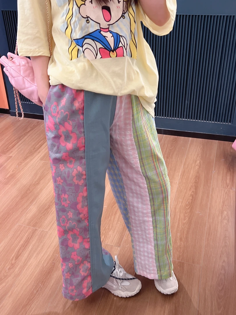 复古潮流设计小众百搭宽松重工阔腿长裤#z1681