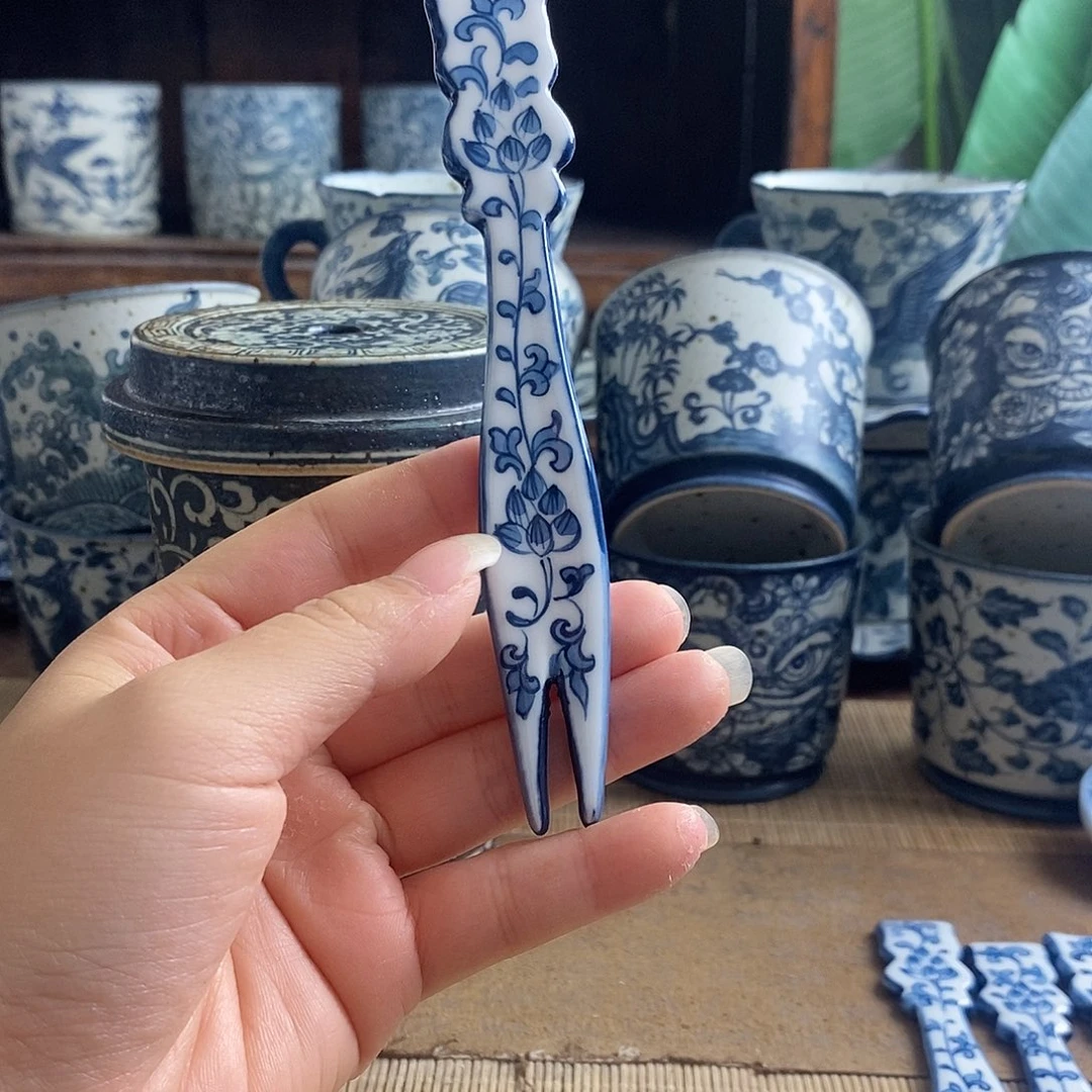 手工手绘青花高温陶瓷