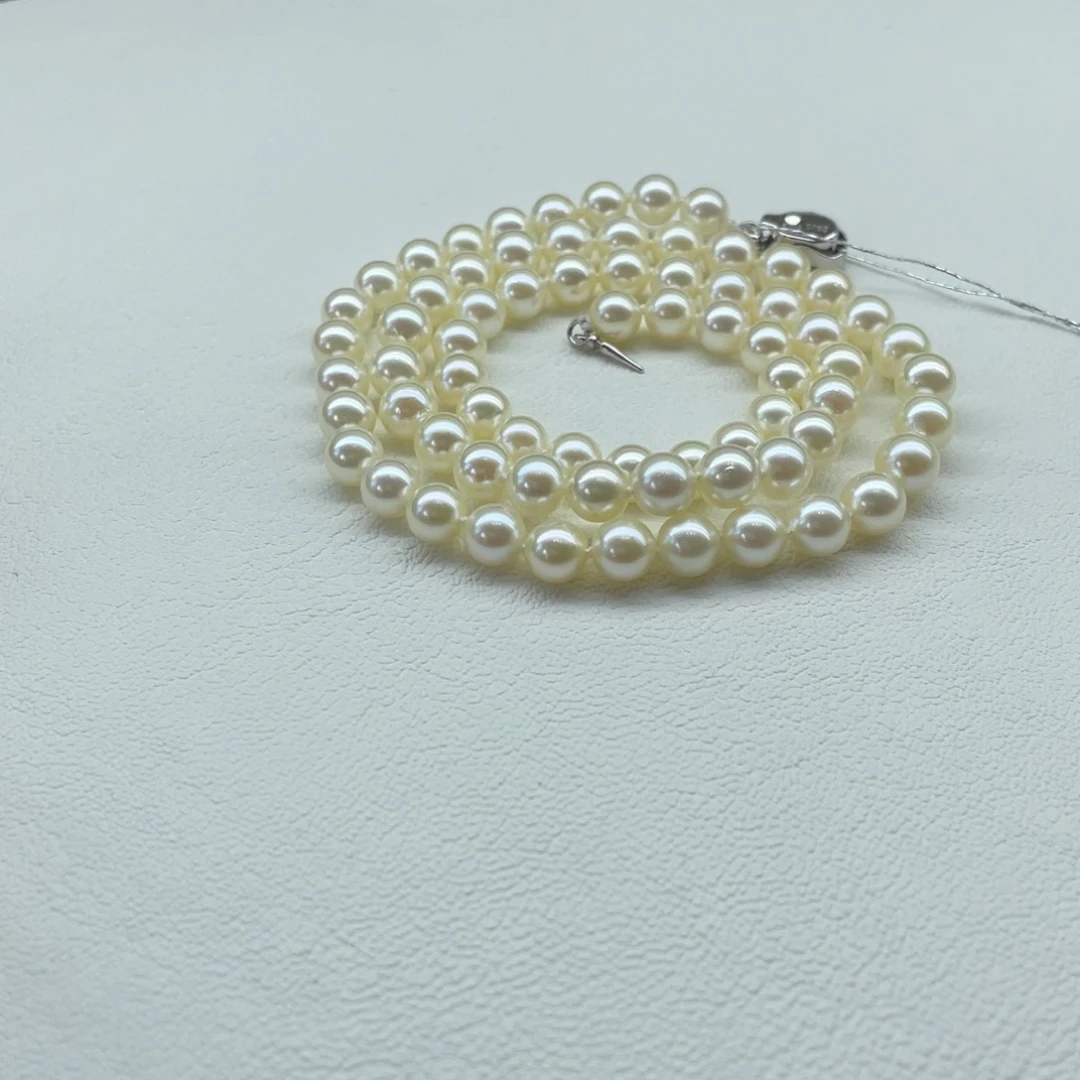 项链银S925镶嵌海水珍珠海水羽皇金5-6m m