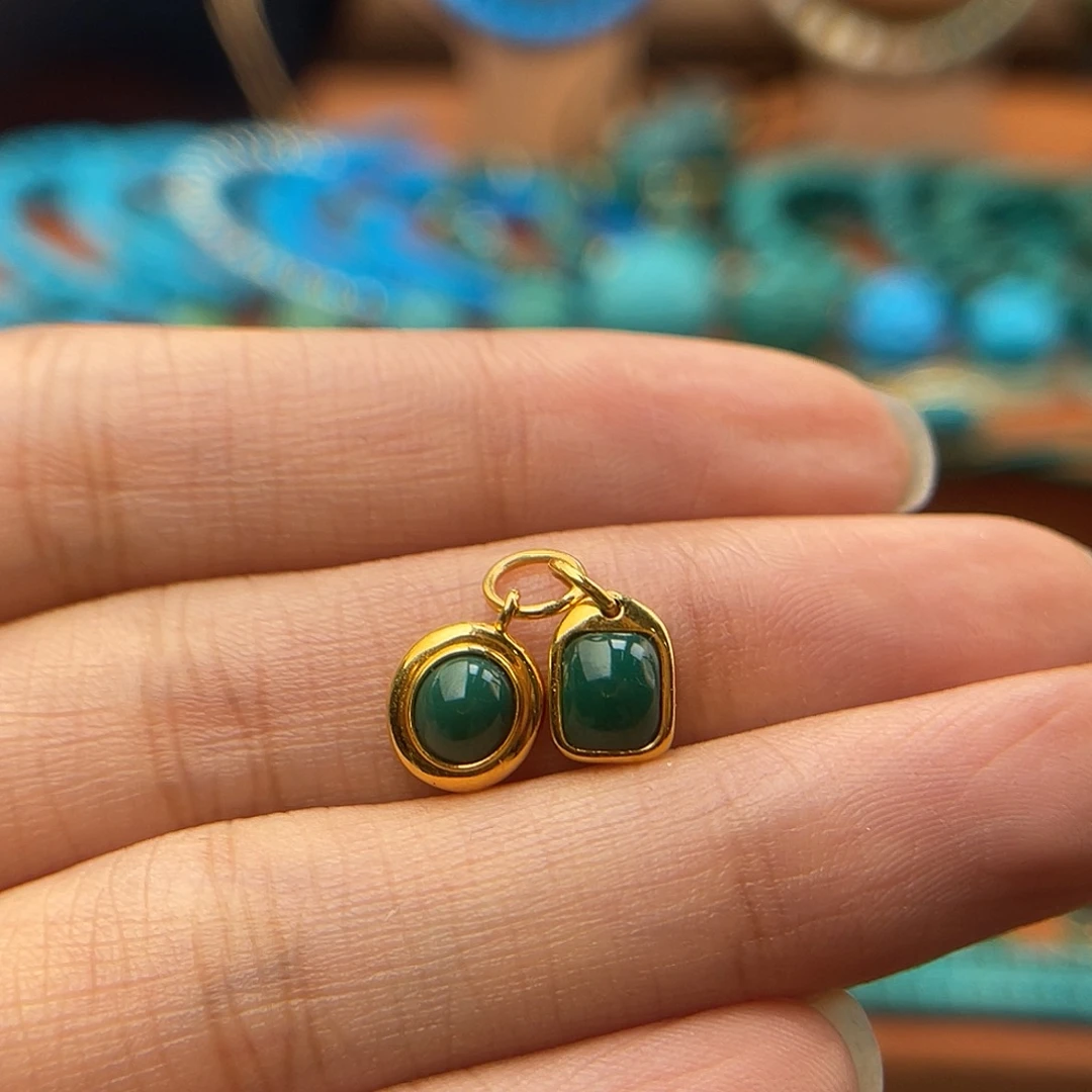 绿松石18K金镶嵌配饰