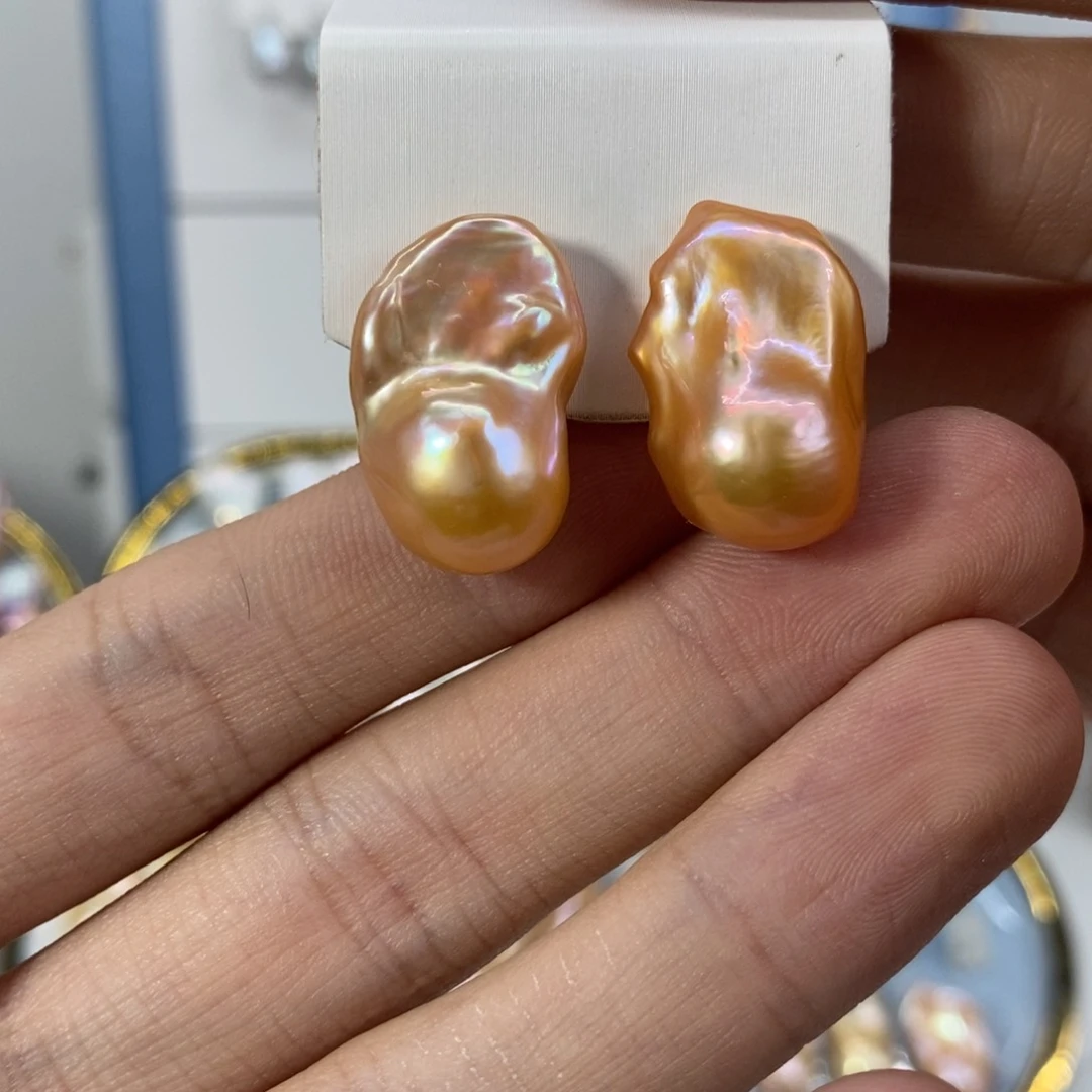 淡水珍珠耳饰银S925镶嵌