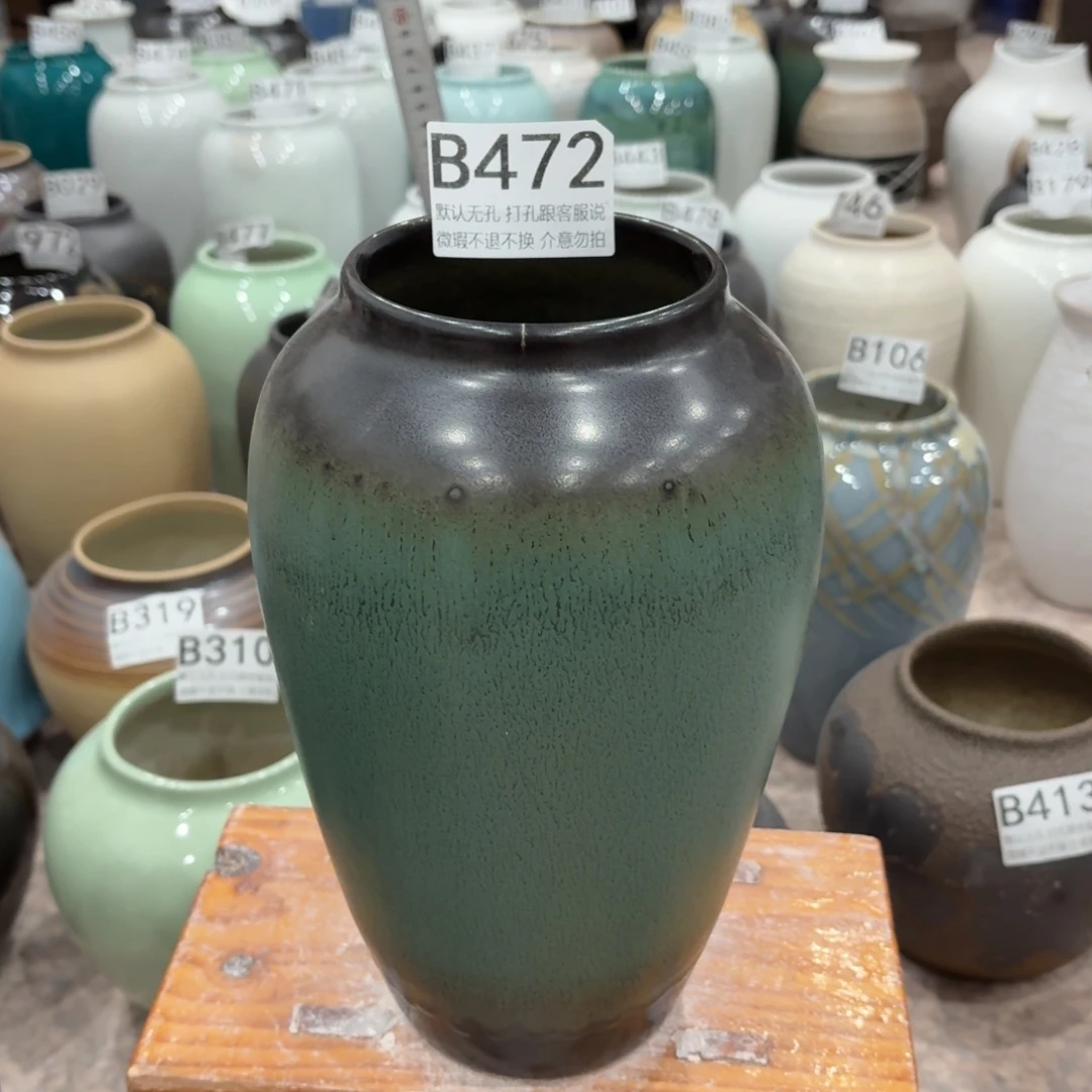 摆件陶瑕疵472 景德镇陶瓷花瓶高27口9.5