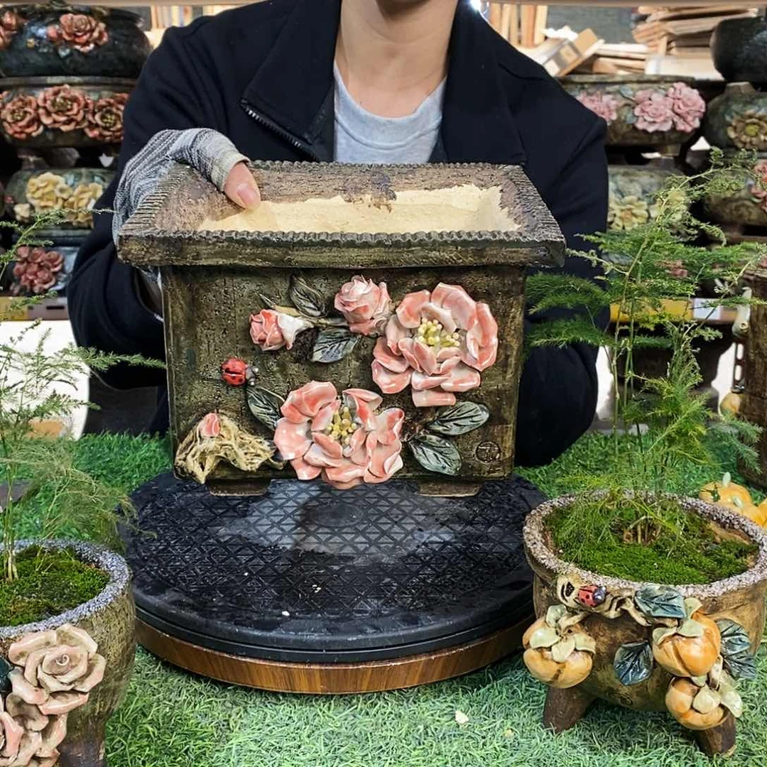 红陶青藤花器多肉花盆