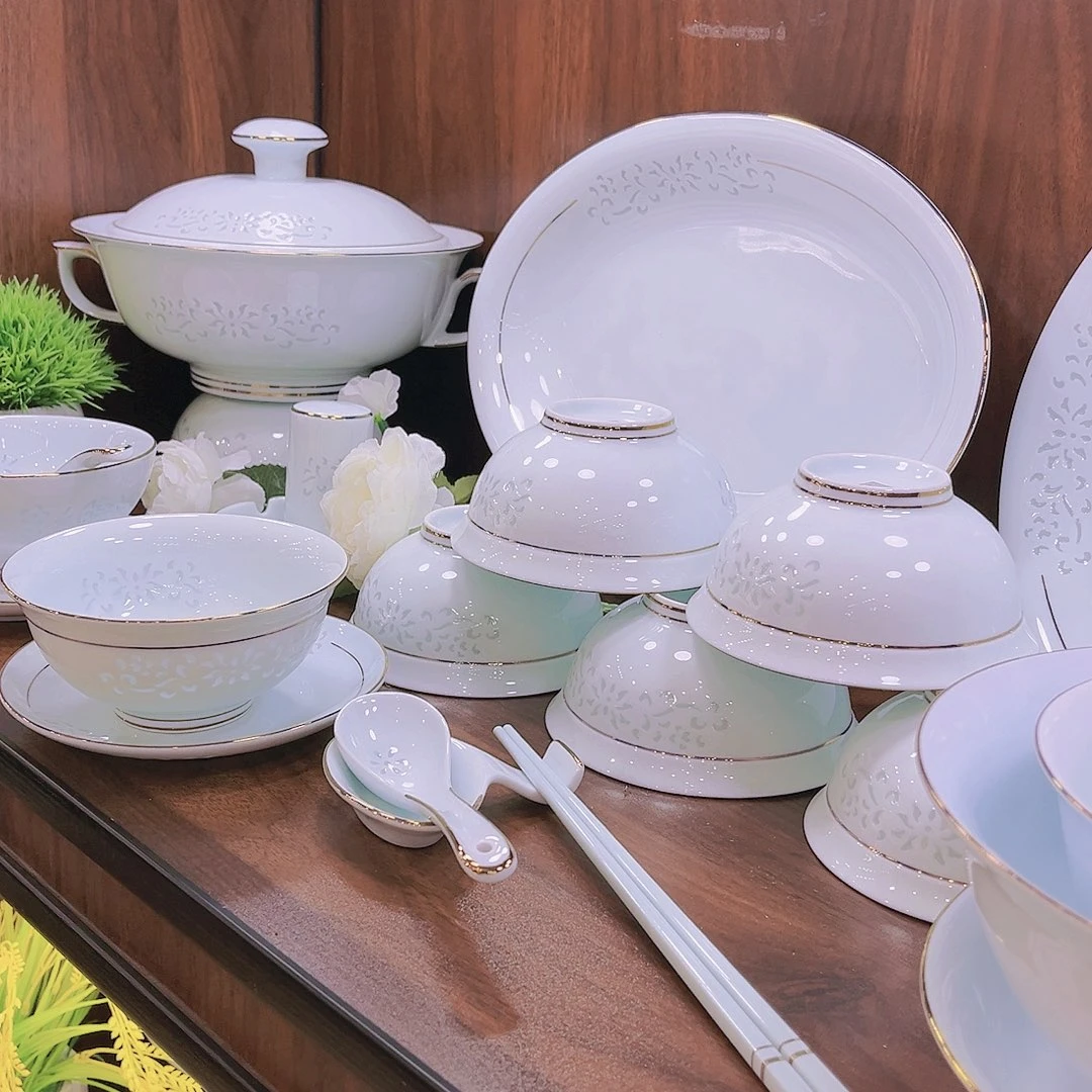 【闪购商品】瓷影青玲珑瓷套装