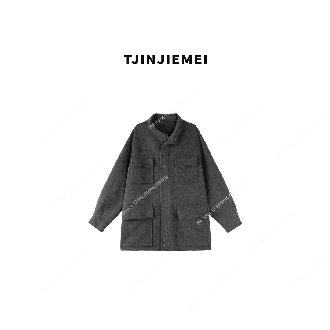 T井姐妹【往事】新款设计感圆领气质百搭山羊绒大衣DY2407-24WB136