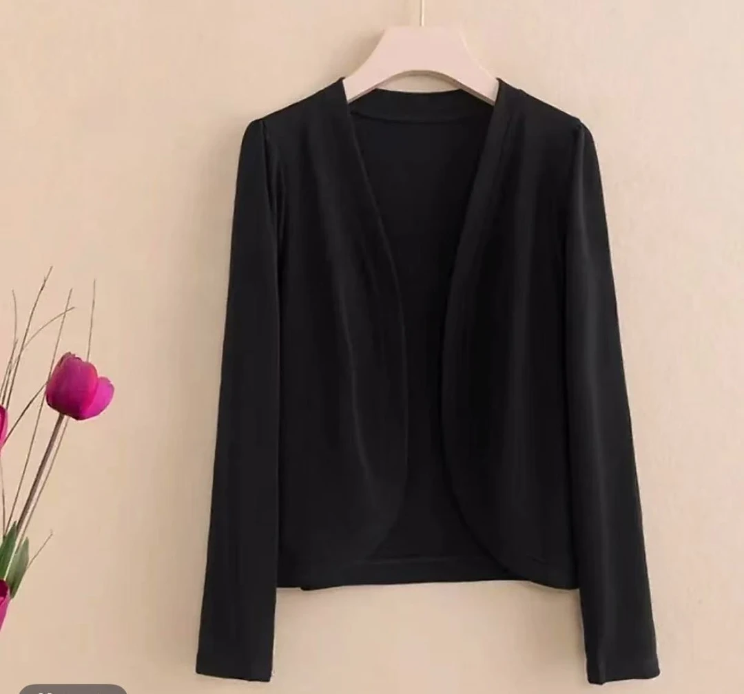 夏季新款空调衫气质显年轻防晒小披肩宽松洋气黑色外搭短款外套