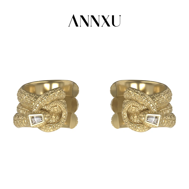 ANNXU 铜合金耳饰 灵蛇纳福系列灵韵耳骨夹原创设计耳饰耳夹