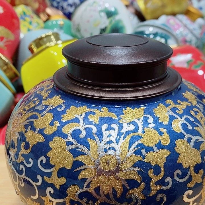 琉璃手工艺品茶叶罐储存罐密封罐