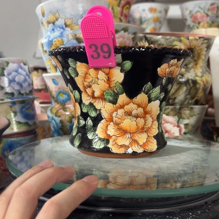 景德镇手绘花盆满38包邮偏远地区除外