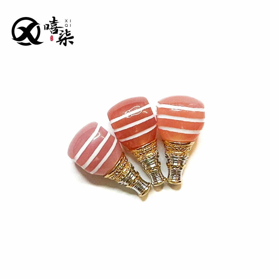 Q433【粉糯线珠三通(颜色有深浅)】尺12-13左右 过双1.5线 文玩配饰