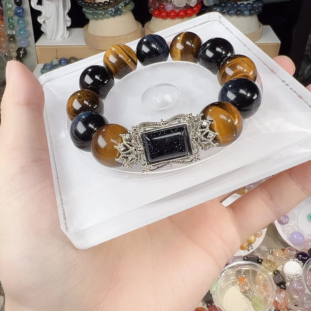 未镶嵌手串水晶黄虎蓝虎宠了