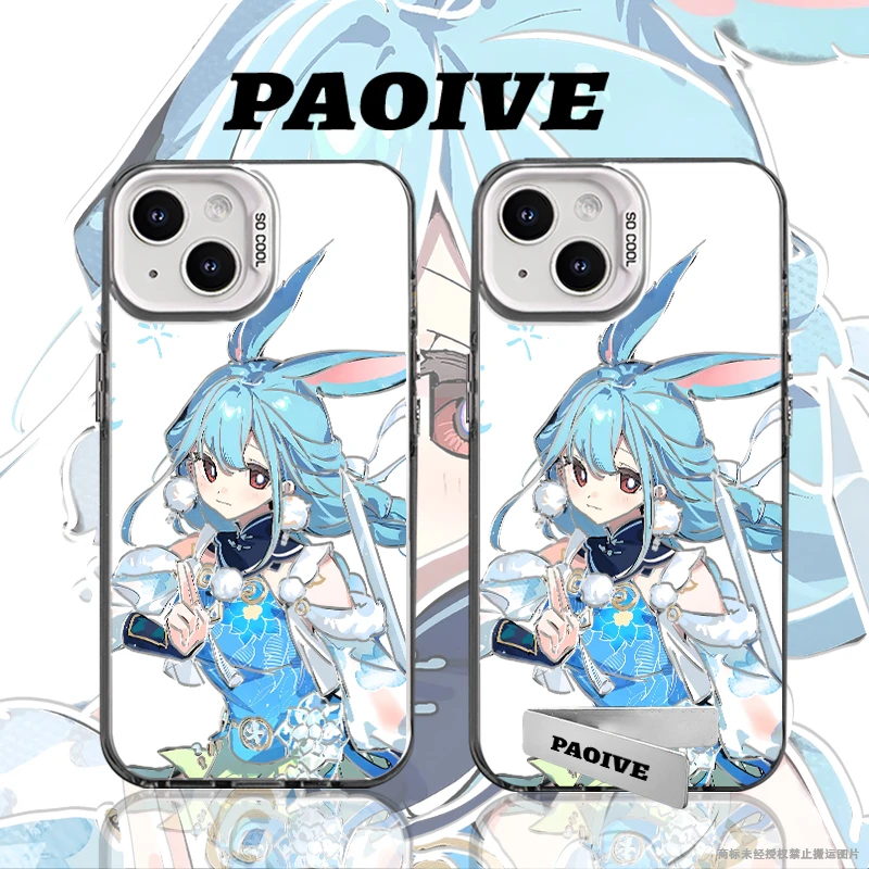 蓝兔创意适用苹果华为vivoiPhone小米三星防摔彩银手机壳