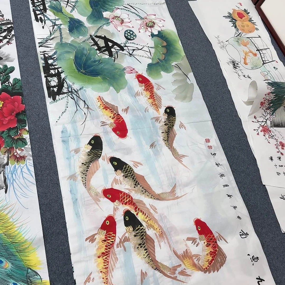 国画尺寸70X180手绘作品
