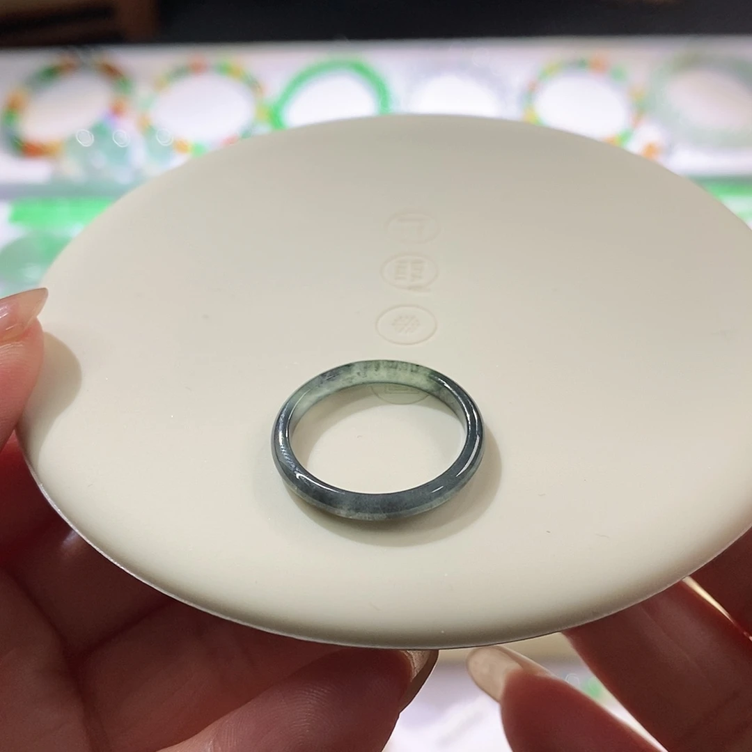 翡翠裸石黑冰戒圈福利价15*
