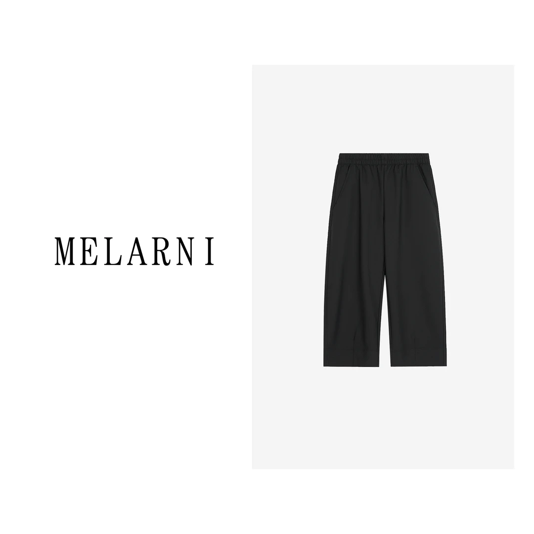 【MELARNI】直筒裤时尚休闲百搭夏季春夏宽松抽绳MLN11890