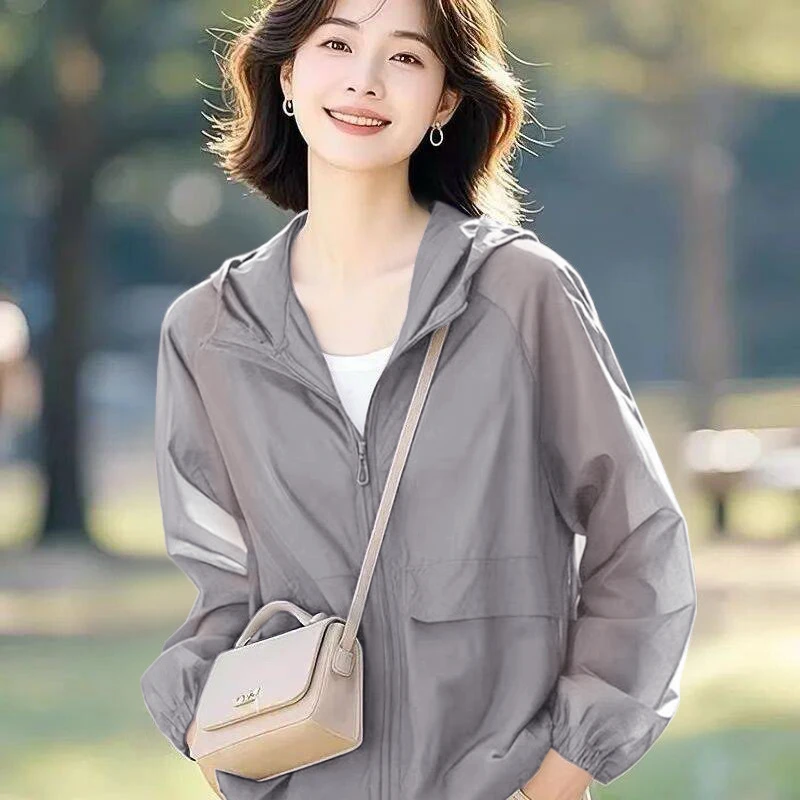 夏季超火小众不撞款洋气休闲慵懒风百搭轻薄紫色防晒外套女装