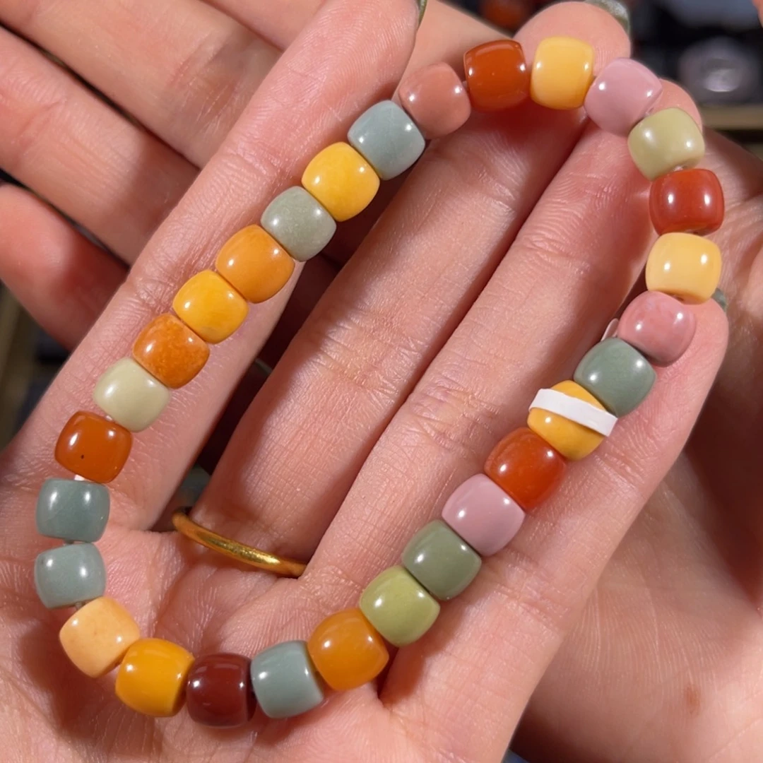 石英质玉缅黄 阿拉善 直切单圈7mm未镶嵌