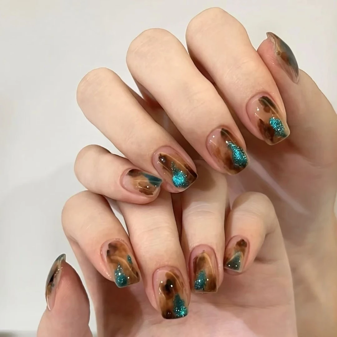 21 琥珀栗子“Amber chestnut”三色猫眼气质穿戴甲