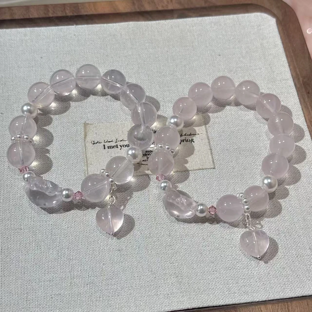 SG2593-［俏咪猫］粉水晶施华洛s925手串均有瑕色差多样性发
