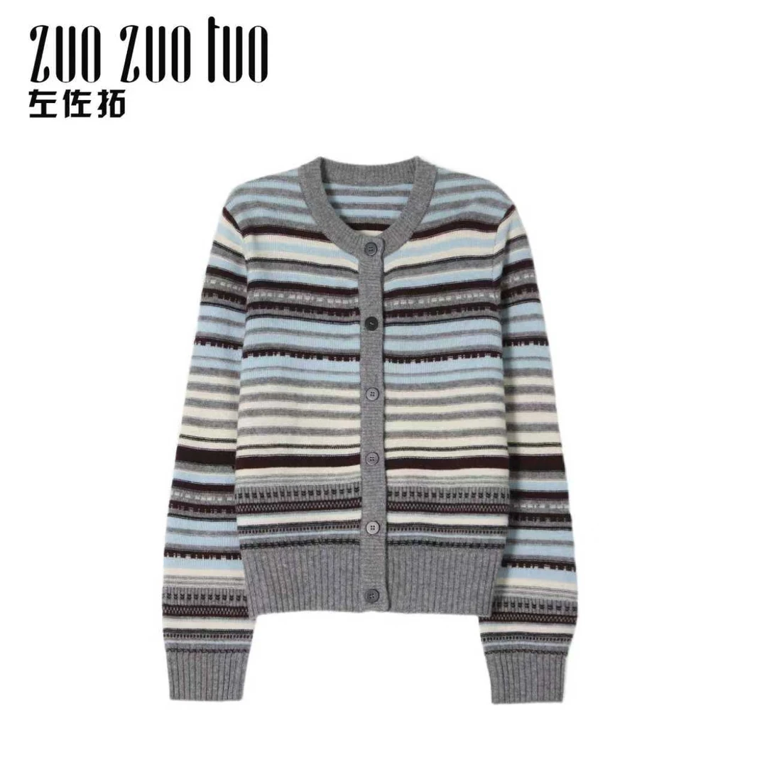 ZUOZUOTUO/左佐拓秋季新款时尚百搭高级渐变羊毛衫11662可赠