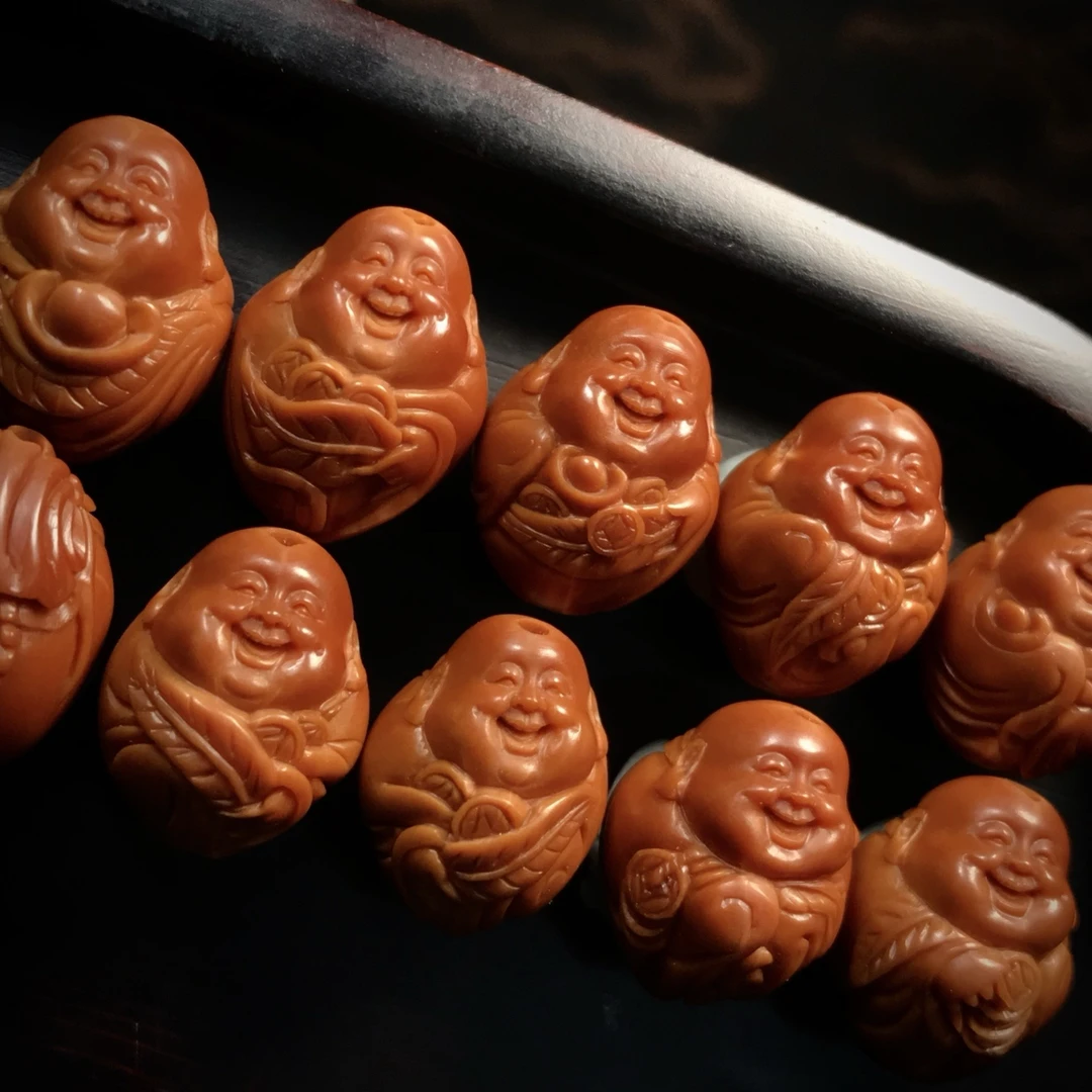 【小籽弥勒】邓小夕 苏工舟山核雕文玩手串CL504019