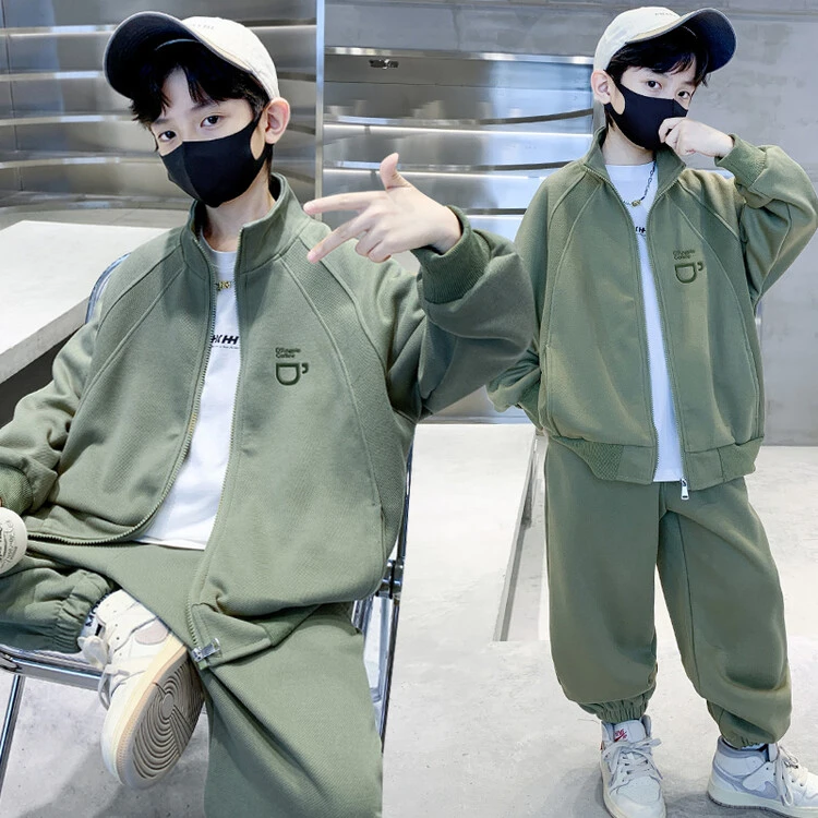 儿童套装男童中大童运动休闲春季套装洋气两件套2025新款潮酷棉软