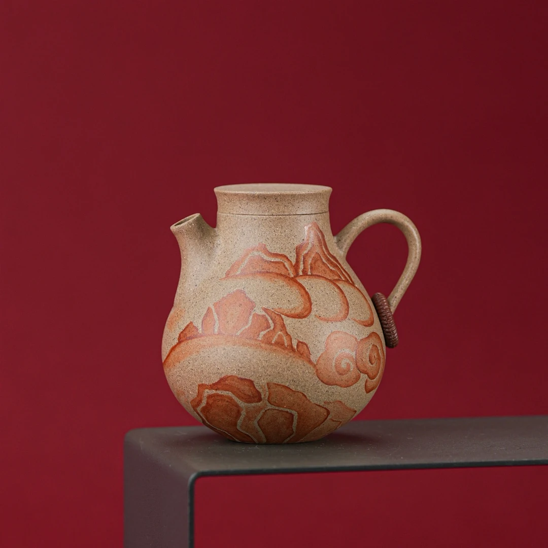 【南风】炻堂原创釉上彩敦煌九色鹿小罐紫砂壶