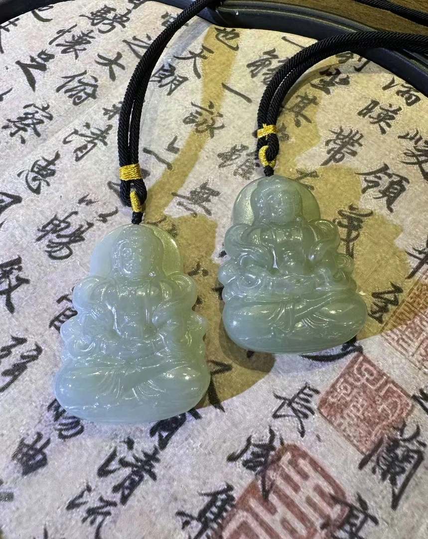 天然和田玉颈饰-多样性发一-HTY695-不退不换-裸石约50*37*11