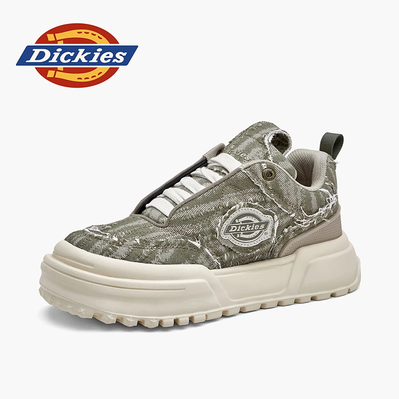 Dickies时尚薄荷绿板鞋男秋春季水洗牛仔布百搭厚底休闲运动潮鞋