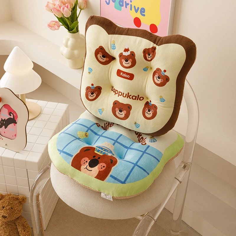 加厚多巴胺猫脸方形椅子坐垫居家抱枕用学生靠垫儿童榻榻米地板垫