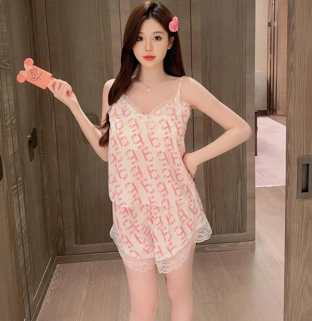 睡衣薄款女款高级感短吊短裤睡衣女夏夏季睡衣短裤套装性感家居服