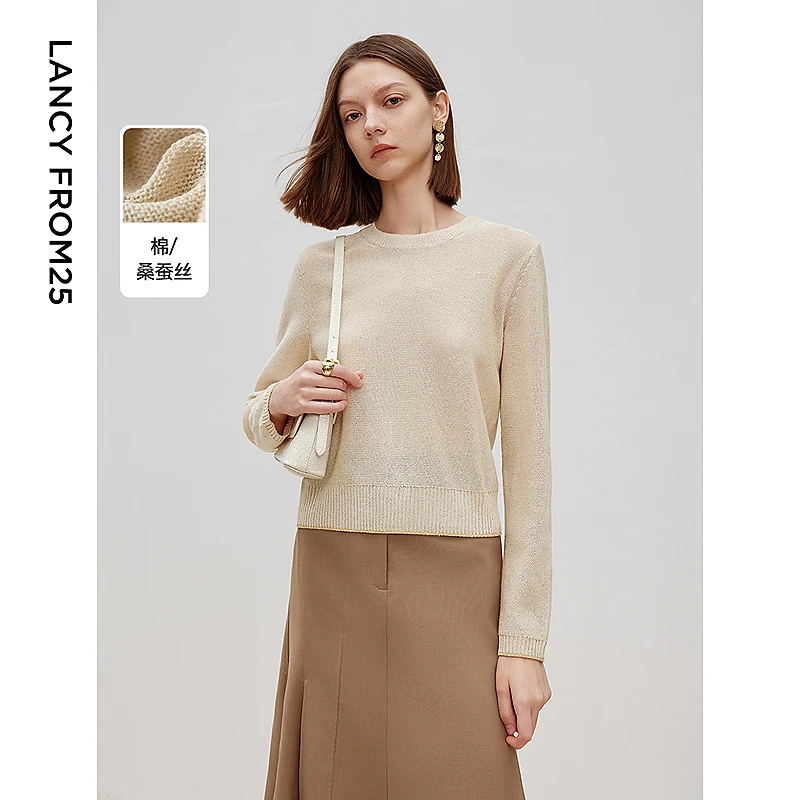 朗姿法式复古高级感毛针织衫设计感上衣内搭毛衣女25年春季欧若风